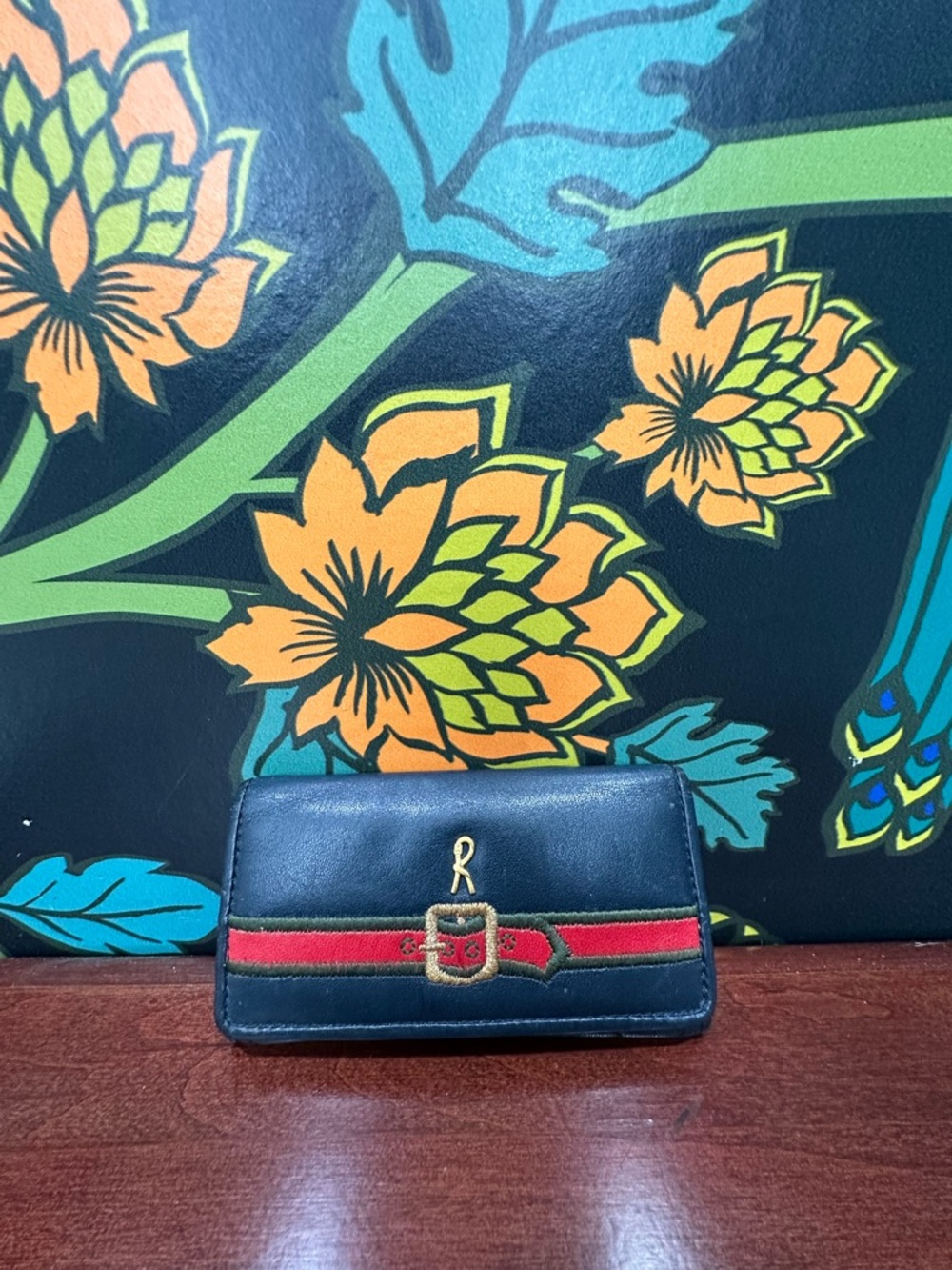 Vintage Roberta di Camerino Leather Key Holder Wallet R Logo Belt Motif Italy - Picture 3 of 10